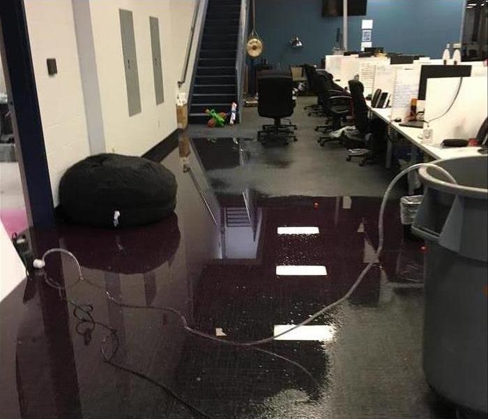 Flooded commercial office